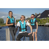 Dinghy Zipper zwemvest aqua/zwart