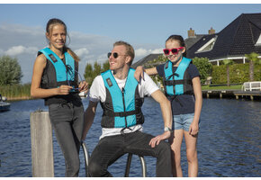 Dinghy Zipper zwemvest aqua/zwart