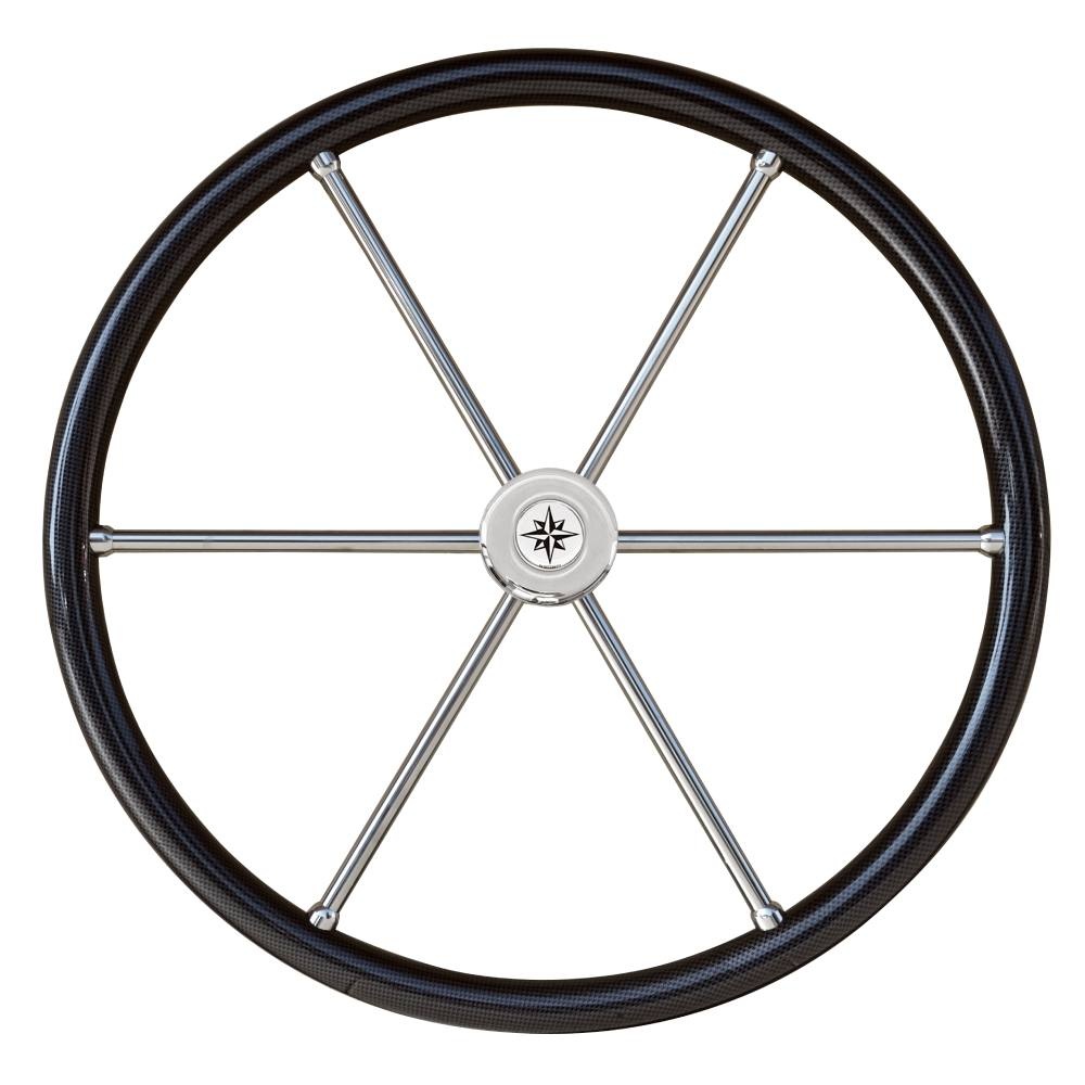 RVS boot stuurwiel - carbon look - 6 spaken