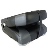 Bootstoel - lage rug - klapstoel - zwart/antraciet met rode bies