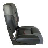 Bootstoel - lage rug - klapstoel - zwart/antraciet met rode bies