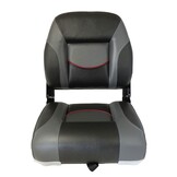 Bootstoel - lage rug - klapstoel - zwart/antraciet met rode bies