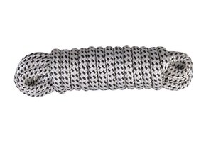 Landvast met polyester mantel en PP kern - wit/zwart