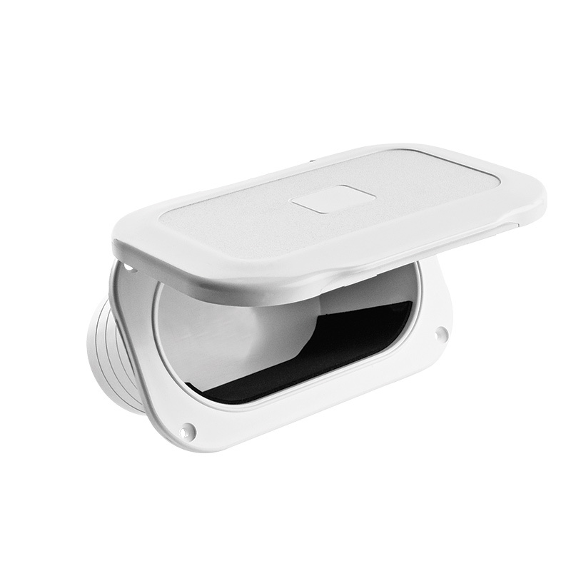 Opbergluik voor accessoires, ovaal, met deksel - 111,5 x 177,5 x 73,5 mm - wit