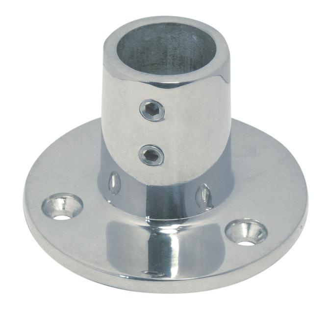 Relingvoet 90 graden ronde voet RVS