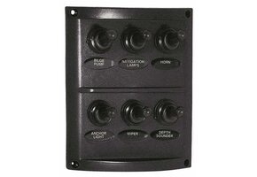 Boot schakelaar 12V met 6 waterdichte tuimelschakelaars
