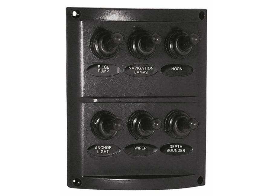 Boot schakelaar 12V met 6 waterdichte tuimelschakelaars