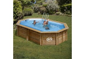 Zwembad normandie - grenen - ovaal 436x336x117cm