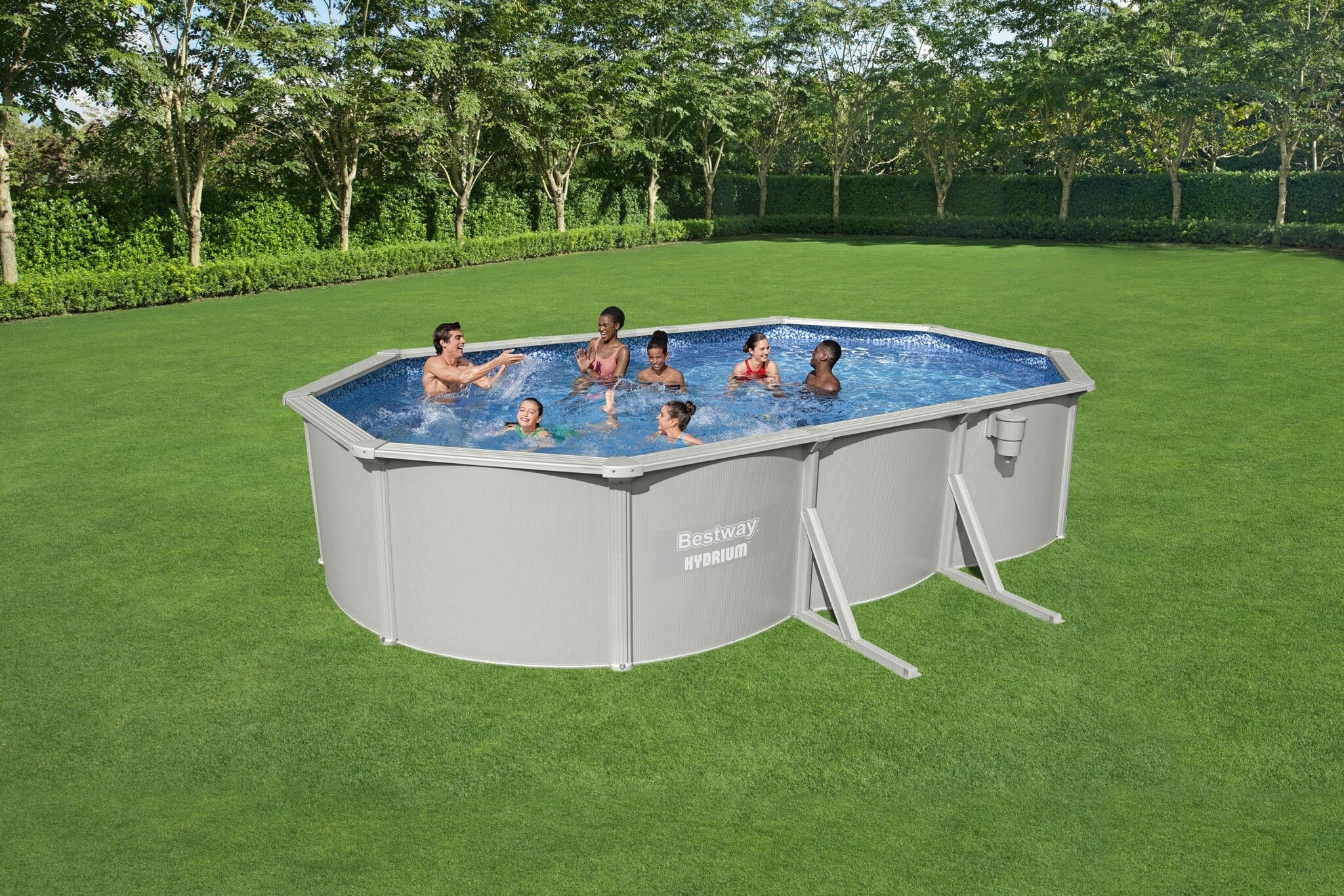 Hydrium stalenwand zwembad - ovaal 500x366x122 cm