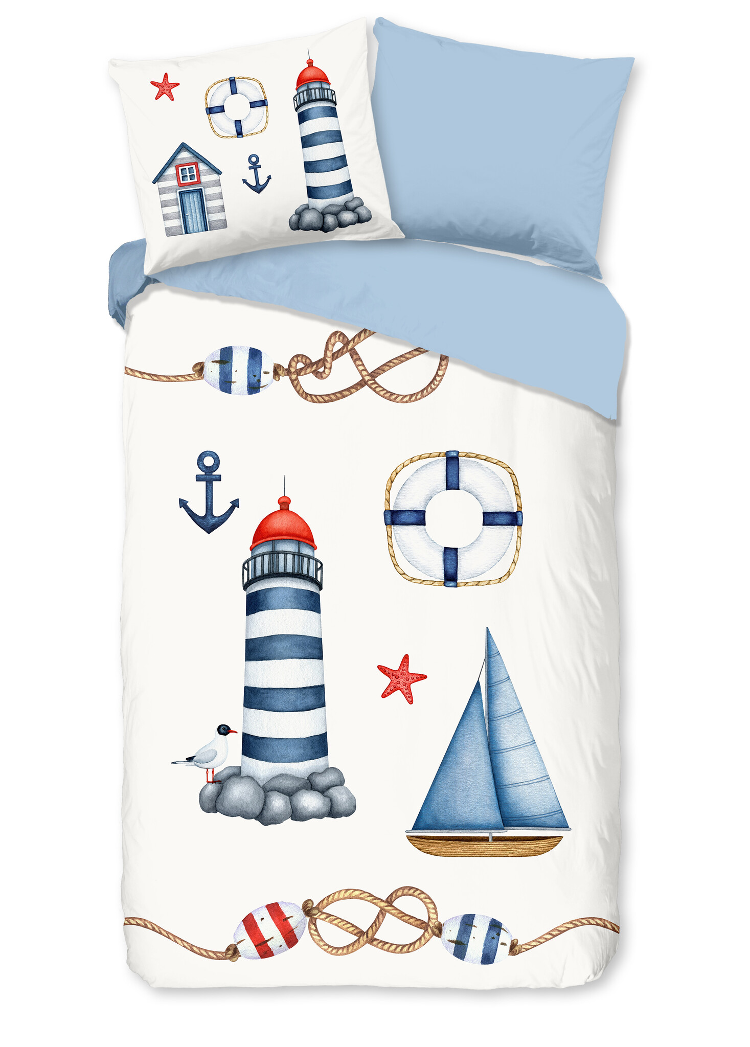 Dekbedovertrek Maritime - microvezel - 140x220 + 60x70 cm