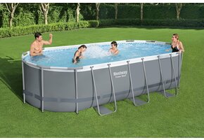 Zwembad steel pro max - grijs - ovaal 488x305x107 cm