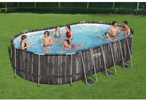 Zwembad steel pro max - hout look - ovaal 610x366x122 cm
