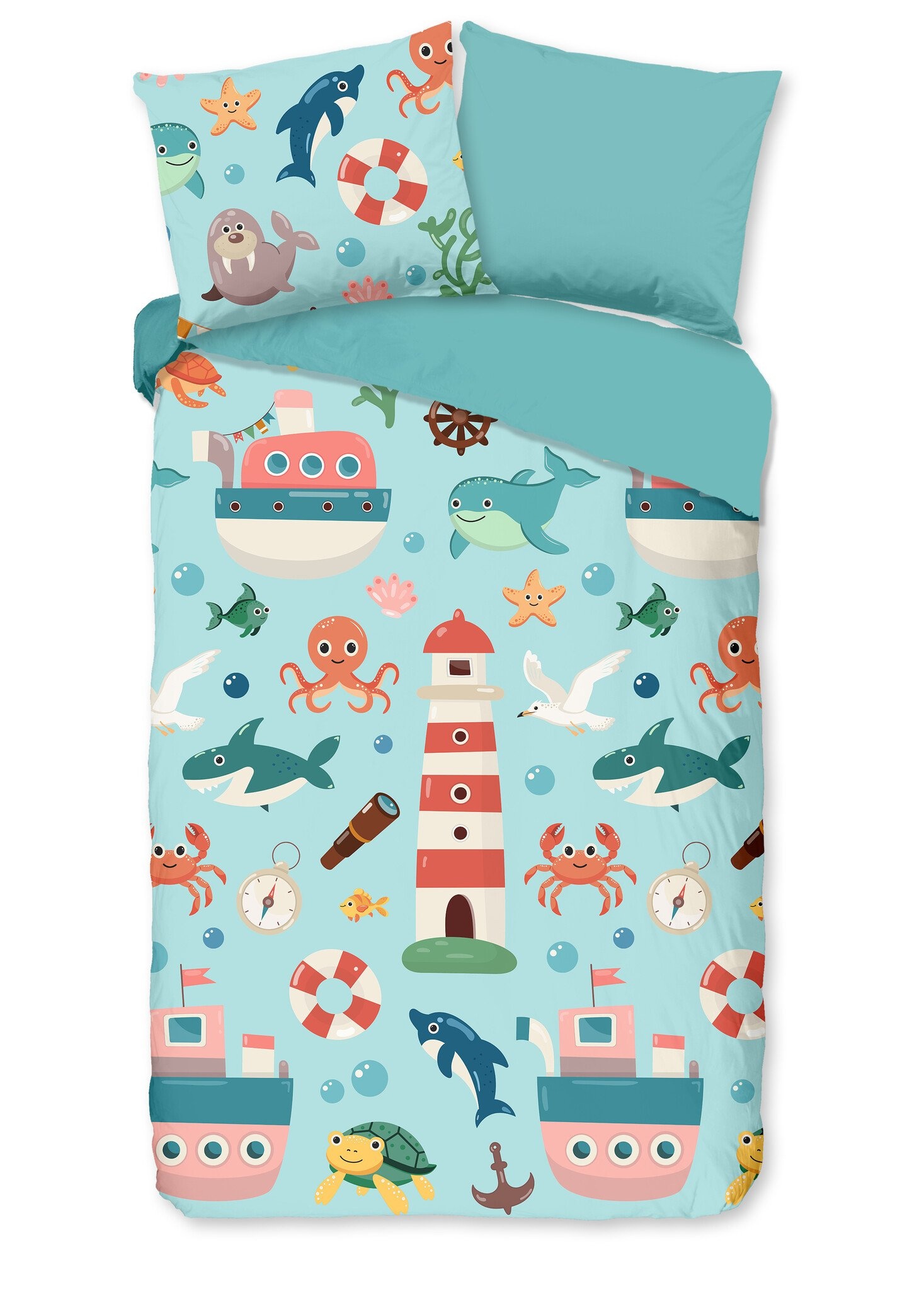 Dekbedovertrek Sailor - microvezel - 140x220 + 60x70 cm