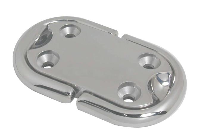 RVS grondplaat met dubbel klapbaar oog - RVS A4-AISI316