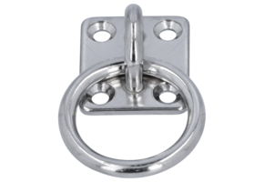 RVS Dekoog met ring en vierkante grondplaat