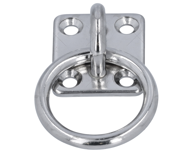 RVS Dekoog met ring en vierkante grondplaat