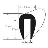 PVC Stootrand boot 9mm rand (Per meter)