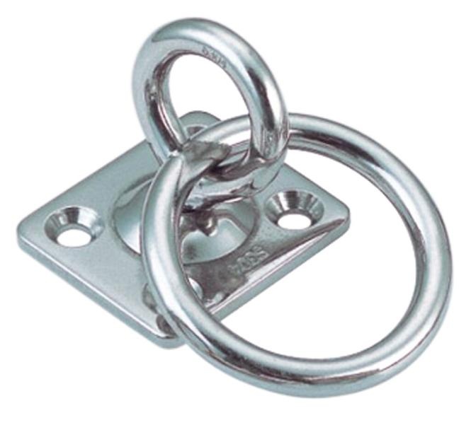 RVS Dekoog met ring en vierkante grondplaat