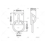 RVS Dekoog met ring en vierkante grondplaat