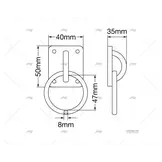 RVS Dekoog met ring en vierkante grondplaat