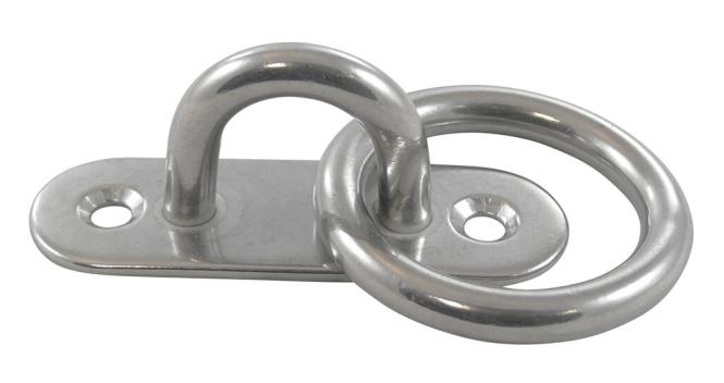 RVS Dekoog met ring en langwerpige grondplaat