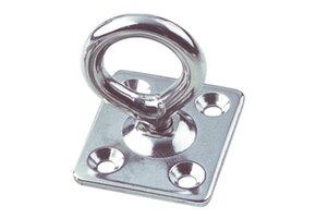 RVS Dekoog met draaibaar oog en vierkante grondplaat