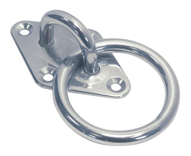 RVS Dekoog met ring en ruitvormige grondplaat