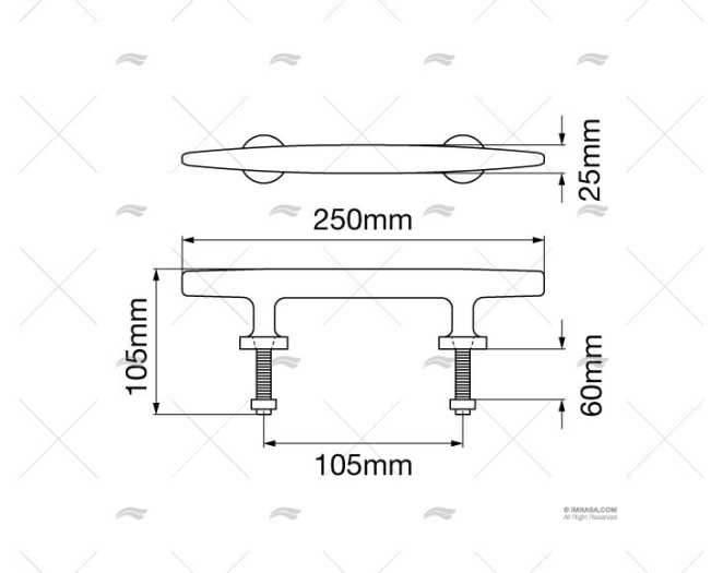 RVS kikker met draadeind