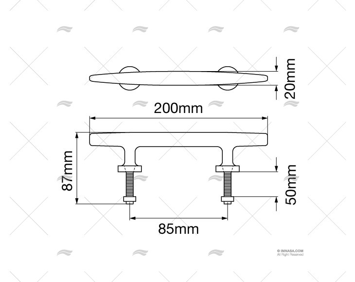 RVS kikker met draadeind