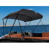 Aluminium  biminitop black edition - 3-boogs - Breedte 170 <> 182 cm - Hoogte 117 cm