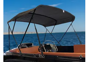 Aluminium  biminitop black edition - 3-boogs - Breedte 215 <> 228 cm - Hoogte 117 cm