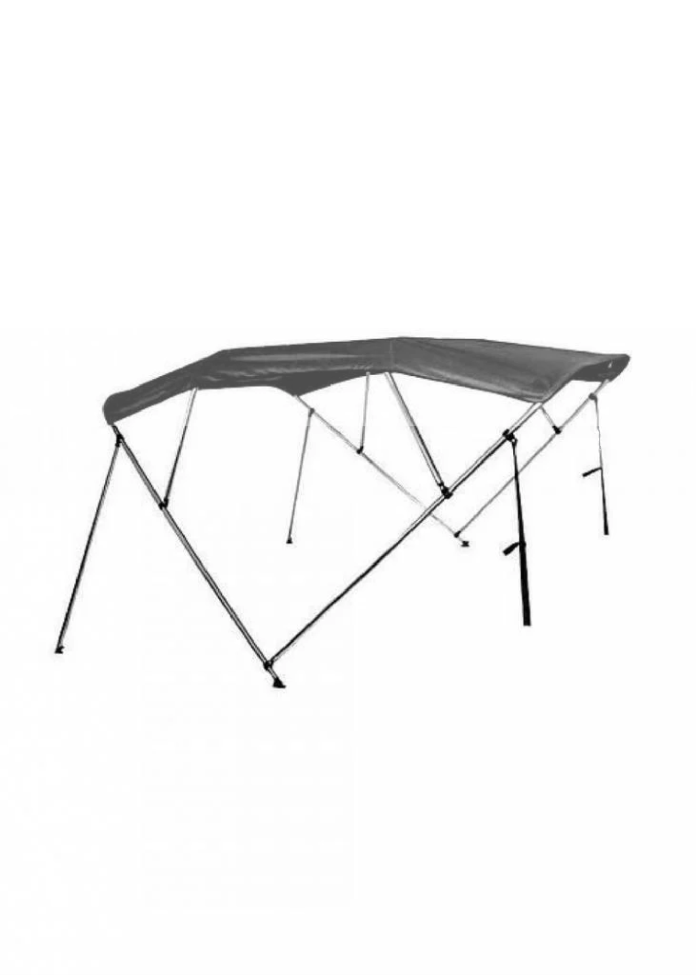 Aluminium biminitop - 4-boogs - Breedte 170 <> 182 cm - Hoogte 117 cm