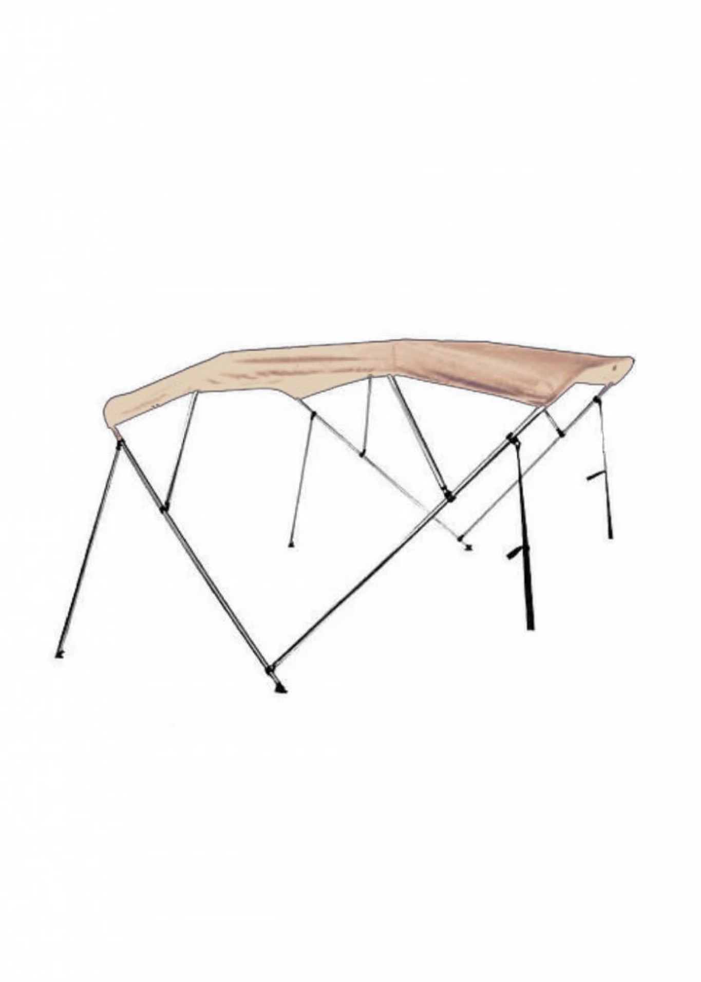 Aluminium biminitop - 4-boogs - Breedte 215 <> 228 cm - Hoogte 117 cm