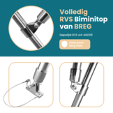 Biminitop XL | RVS 3-boogs | Breedte 215 <> 228 cm - Hoogte 117 cm