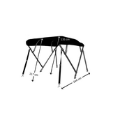 Biminitop basic | RVS 4-boogs | Breedte 185 <> 198 cm - Hoogte 117 cm