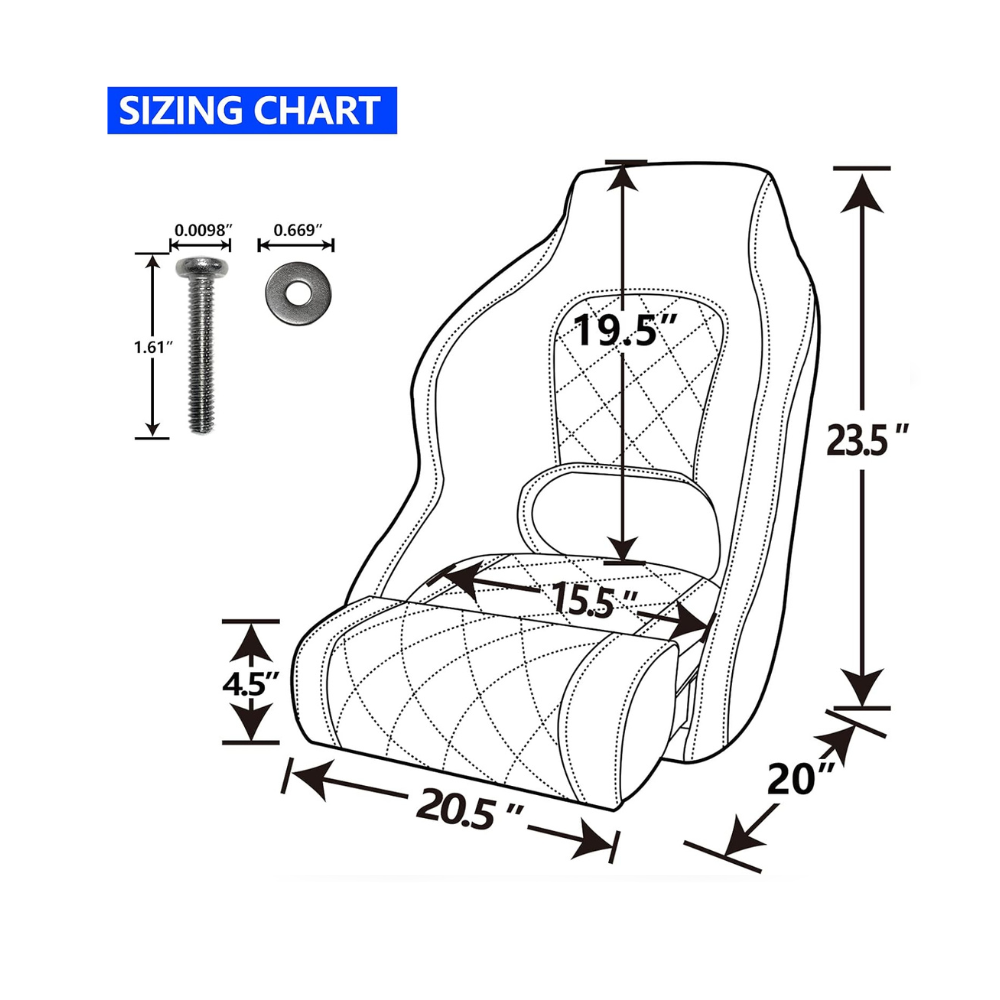 Sport Flip Up Captain Boat Seat - Bootstoel - Ivory Beige - Ergonomisch