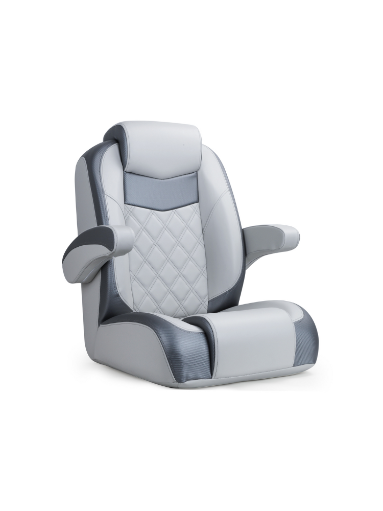 Kapiteinstoel met armleuningen - Bootstoel - Verstelbare Rugleuning - Grijs Antraciet - Ergonomisch