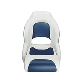 Flip-Up Bootstoel - Stuurstoel - Ergonomisch - Wit Navy Blue - Hoge Rugleuning