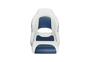 Flip-Up Bootstoel - Stuurstoel - Ergonomisch - Wit Navy Blue - Hoge Rugleuning