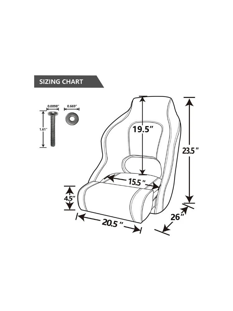 Flip-Up Bootstoel - Stuurstoel - Ergonomisch - Wit Navy Blue - Hoge Rugleuning