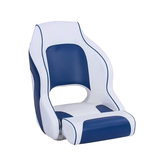 Flip-Up Bootstoel - Stuurstoel - Ergonomisch - Wit Navy Blue - Hoge Rugleuning