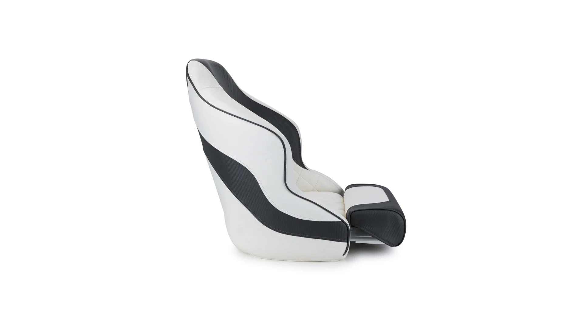 Flip-Up Stuurstoel Heavy Duty - Ergonomische Bootstoel - Hoge Rugleuning - Marine Vinyl - Zwart