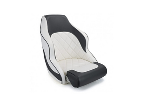 Flip-Up Stuurstoel Heavy Duty - Ergonomische Bootstoel - Hoge Rugleuning - Marine Vinyl - Zwart