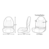 Folding High Back Pro Boat Seat - Inklapbare Bootstoel - Hoge Rugleuning - Black Charcoal - Ergonomisch Design