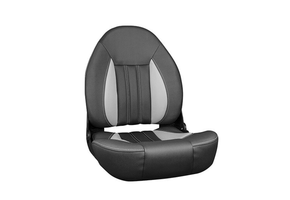 Folding High Back Pro Boat Seat - Inklapbare Bootstoel - Hoge Rugleuning - Zwart Grijs - Ergonomisch