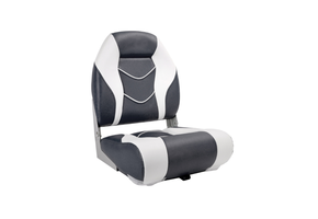 Opklapbare Bootstoel Deluxe - Hoge Rugleuning - Grijs Wit - Aluminium Scharnieren - Ergonomisch