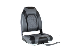 High Back Bootstoel - Hoge Rugleuning - Zwart Steenkoolgrijs - UV Bestendig Vinyl