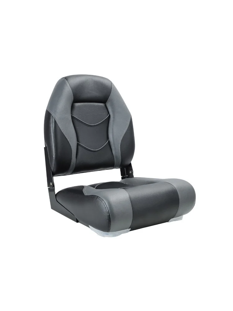 High Back Folding Boat Seat - Inklapbare Bootstoel - Hoge Rugleuning - Zwart Antraciet