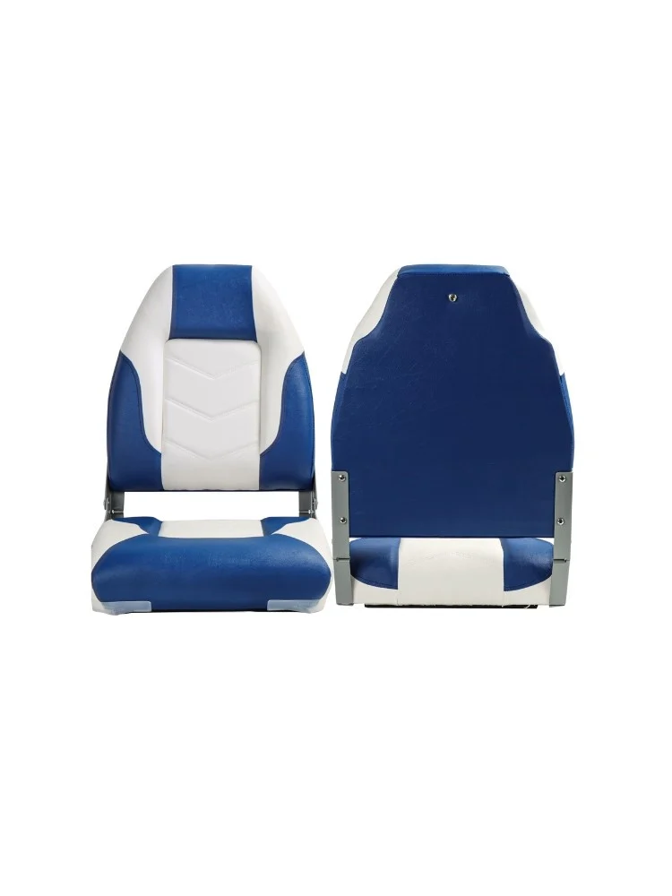 High Back Bootstoel - Hoge Rugleuning - Wit Blauw - Ergonomisch - Weerbestendig