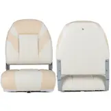 Opklapbare Bootstoel - Hoge Rugleuning - Ivoor Beige - Marine Vinyl - Ergonomisch